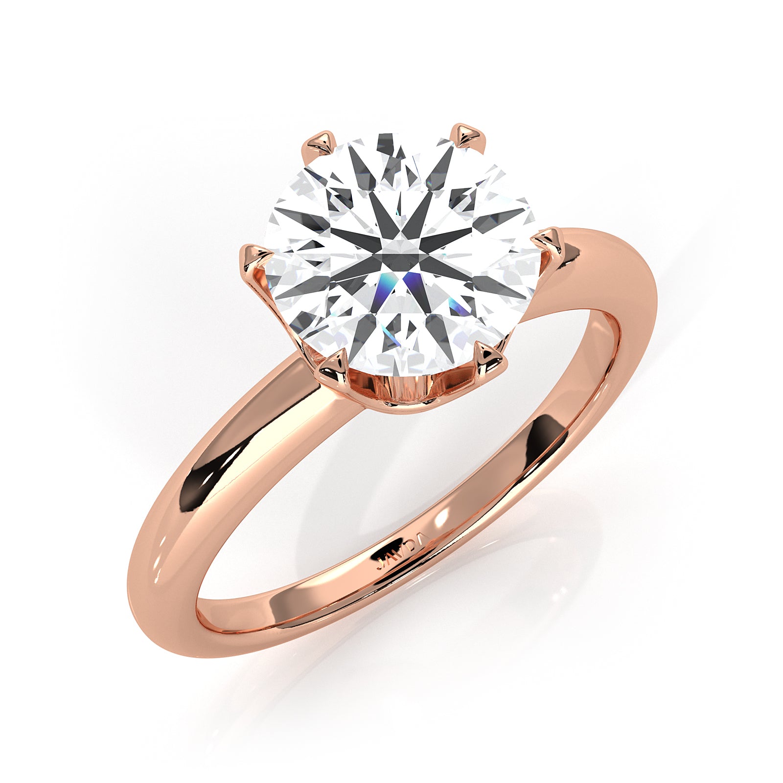 4g Lab Grown Round Diamond Engagement Solitaire 6 Prong Ring Setting IGI Certified 1.00 Ctw.